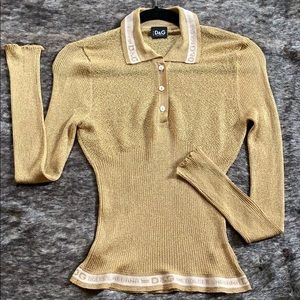Authentic DOLCE & GABBANA Gold Sweater. Size 42
